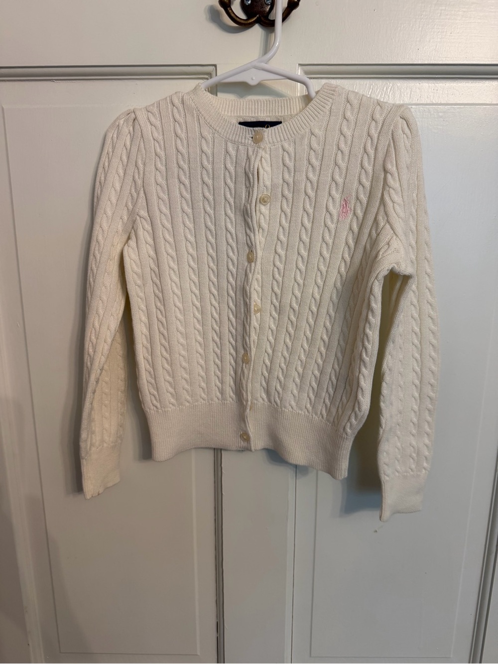 Polo by Ralph Lauren Cream Cable-Knit Button Cardigan